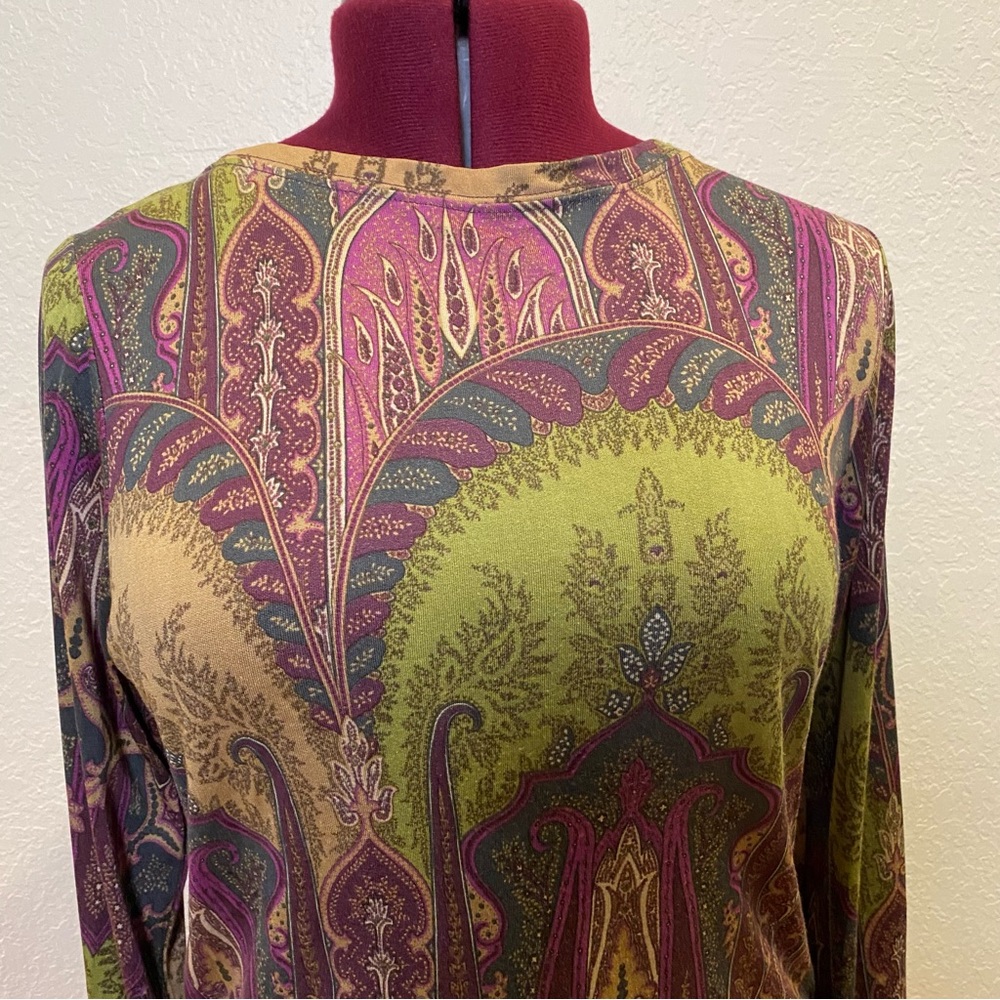 Lynn Ritchie | Abstract Pattern Long Sleeve Blous… - image 3